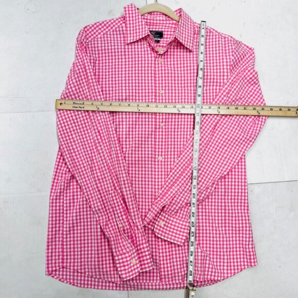 Men Shirts Button: VINEYARD VINES Pink White Check Med +Penguine Pink Lg (79) - Picture 11 of 13
